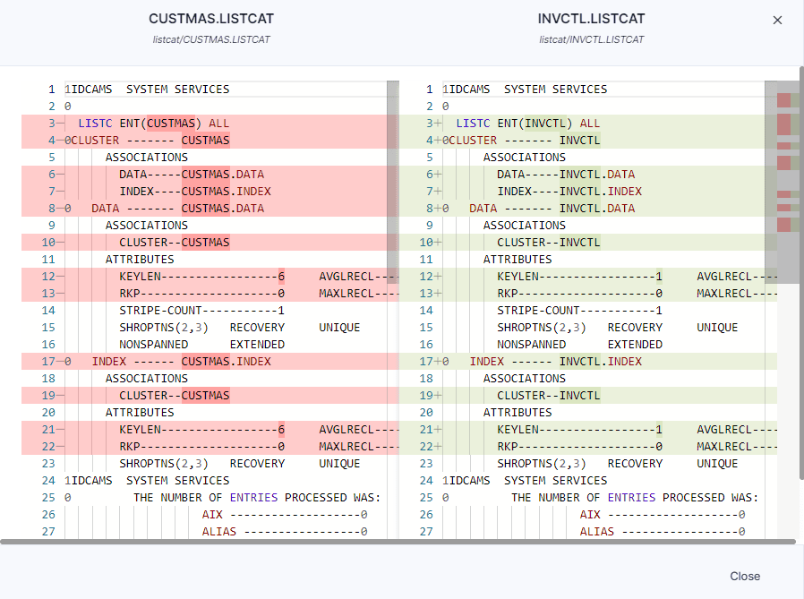 Compare two files