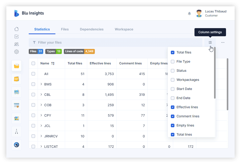 Column Settings