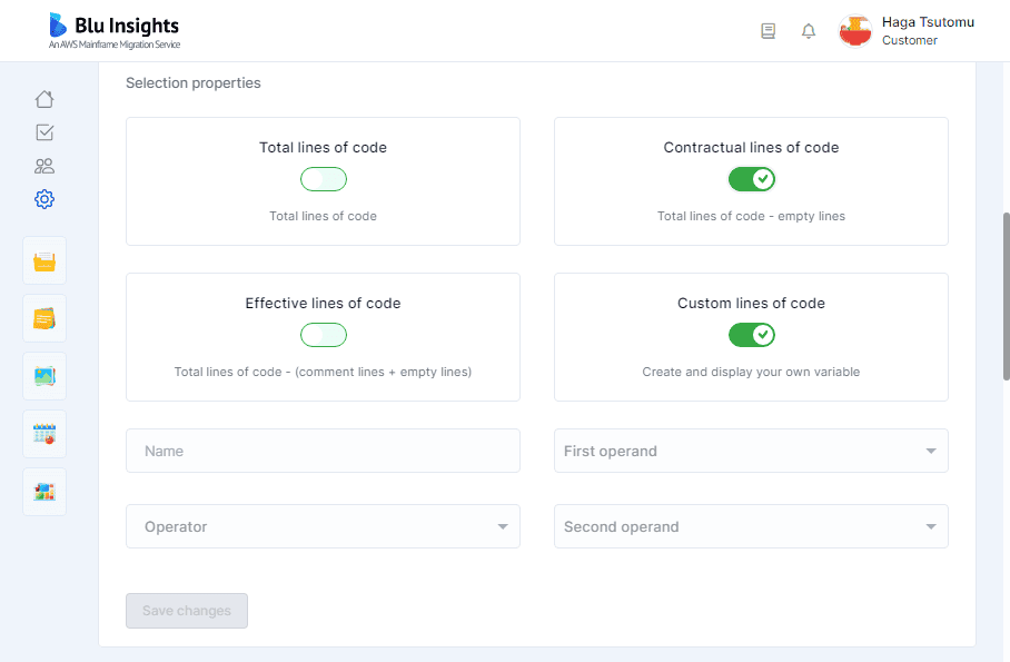 Selection Properties Settings