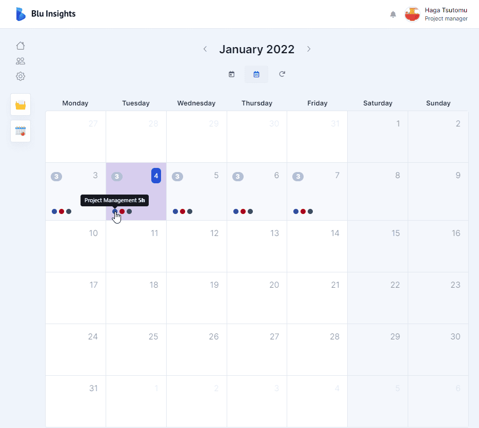 Timesheet Calendar View